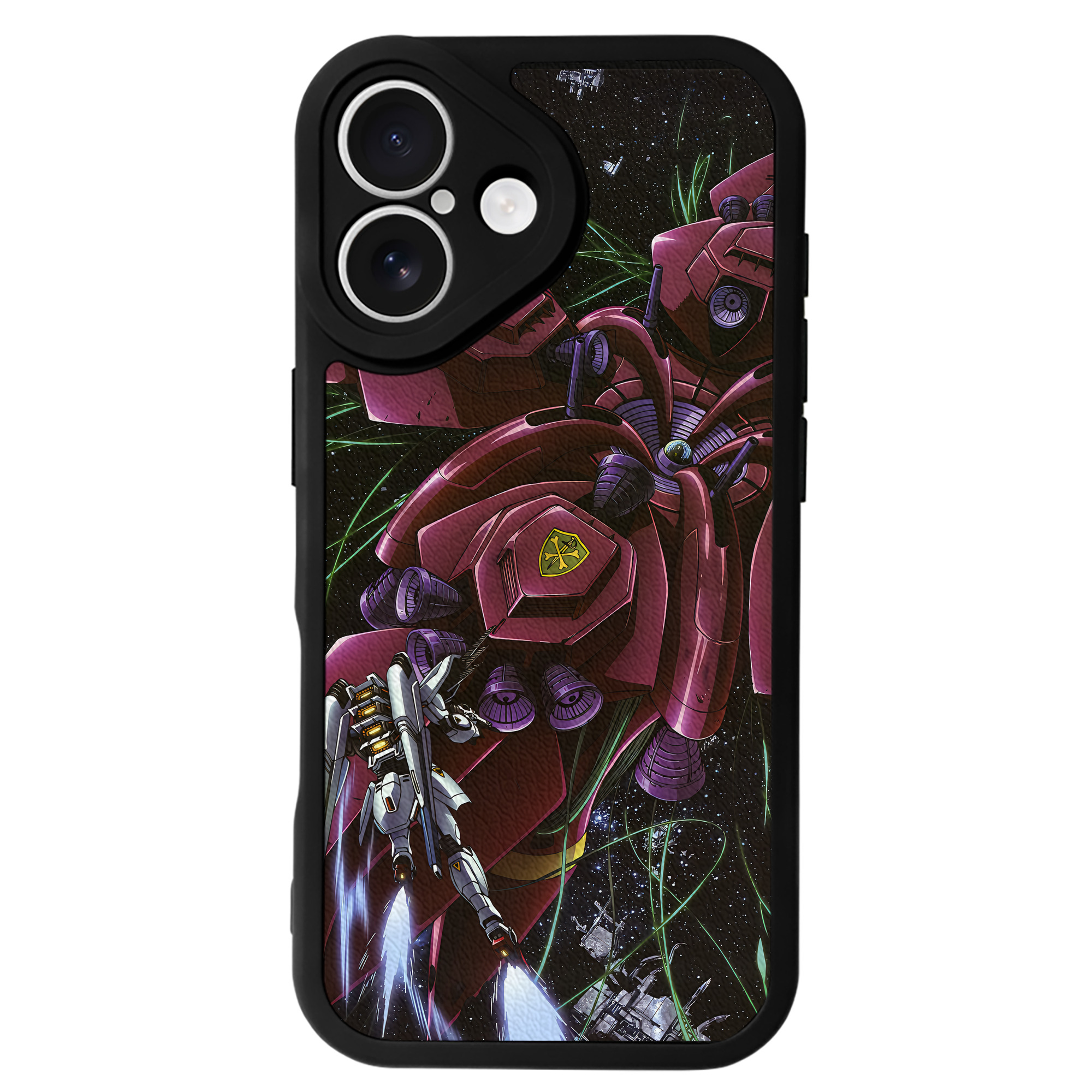 （画像用） 機動戦士ガンダム Mobile Suit Gundam 【iPhone 16シリーズ対応】シリコンスマホケース（レザー調） 材質：シリコン